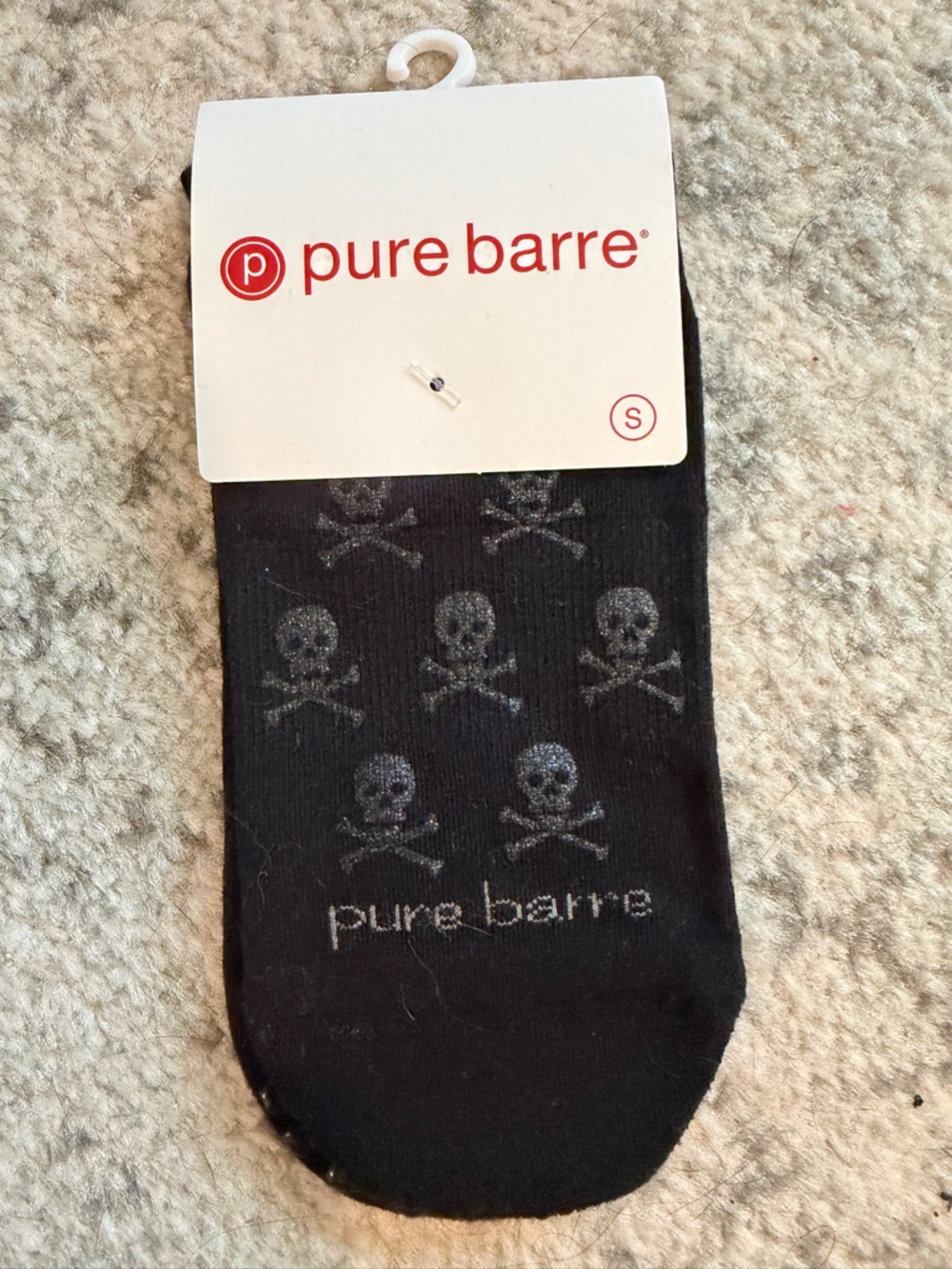 Pure Barre Black Skull Socks NWT
